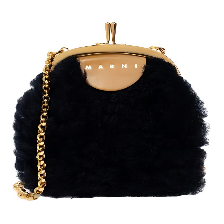 

Marni Metal Chain Strap Handheld Shoulder Crossbody Bag Women Bags Black PFMO0019Q4-P3622-Z2I82 Basic Set (Bag+Dust Bag)