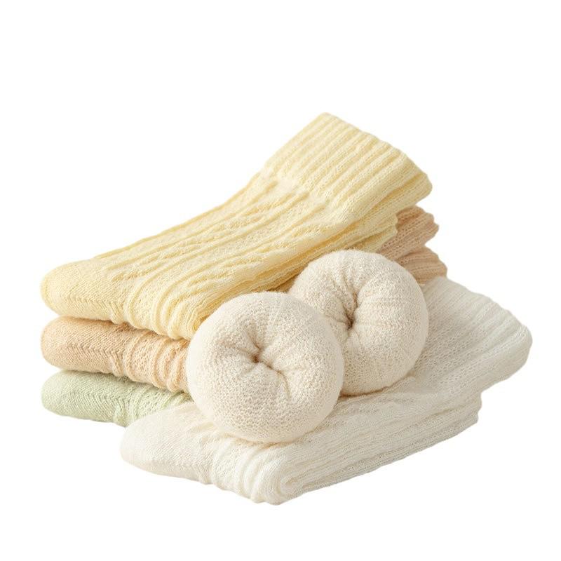 Dámské silné vlněné ponožky v japonském stylu - Hřejivé, útulné, vysoké bavlněné zimní ponožky