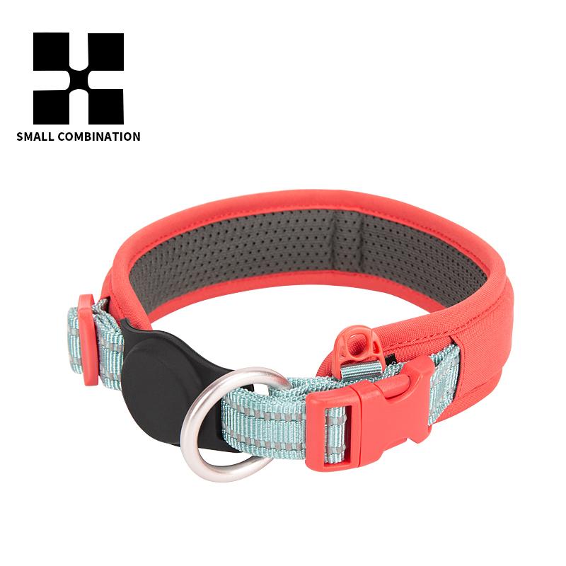 Personalisiertes AirTag Hundehalsband Verstellbares Nylon Reflektierend Gepolstertes Haustier Hundehalsband für Kleine Mittelgroße Große Hunde Zubehör