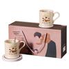 Bai Zi En Creative Ceramic Mug Gift Set with Lid and Coaster