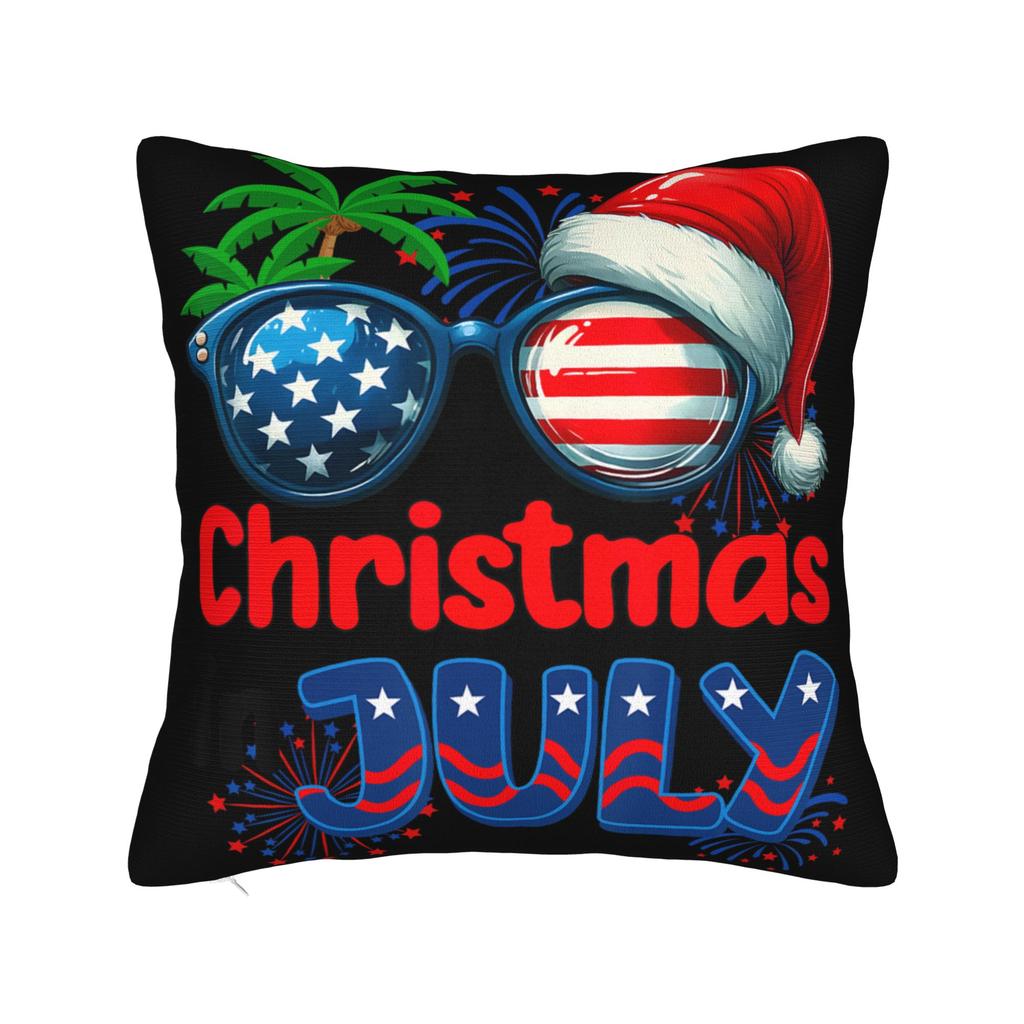 Decorative Pillow Covers Christmas In July Vacation Merch Bedroom Pillow Case Cover Square Multiple Sizes