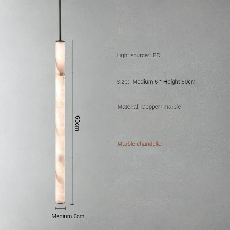 Light luxury marble pendant light, modern minimalist living room, dining room, bedroom, bedside lamp, duplex long pendant light