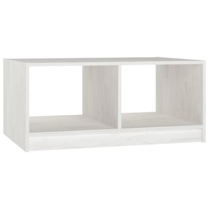 VidaXL Coffee Table White 75x50x33.5 Cm Solid Pine Wood