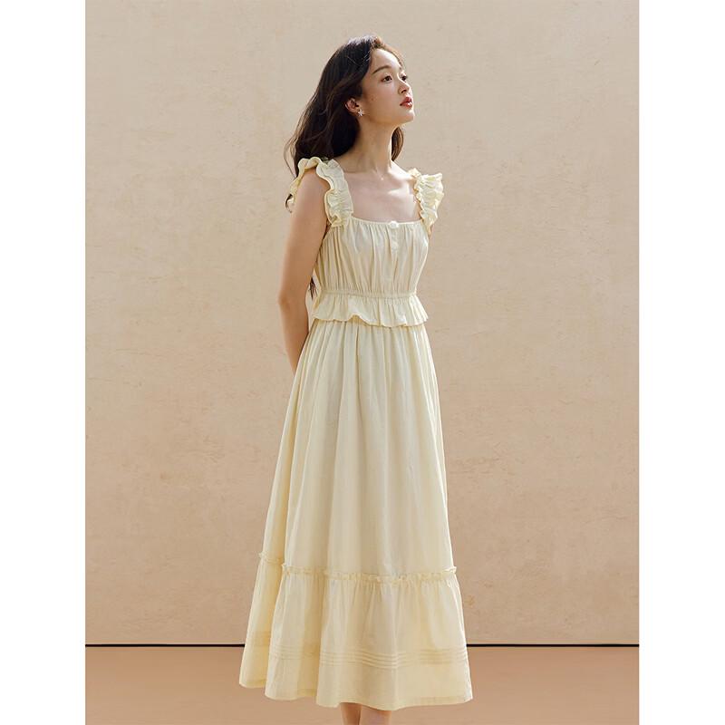 INMAN Sweet Square Neck Strap Dress