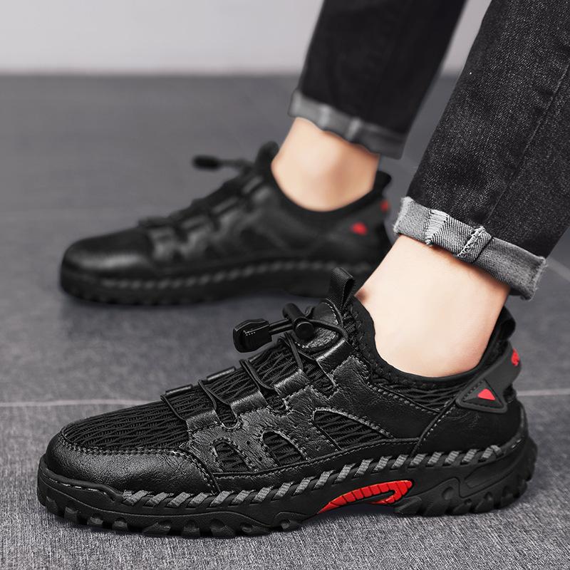 

Розпродаж Нове Сітчасте Взуття Чоловіче Літаюче Плетіння Дихаюче Легке Спортивне та Повсякденне Взуття Тонке 46 чорний