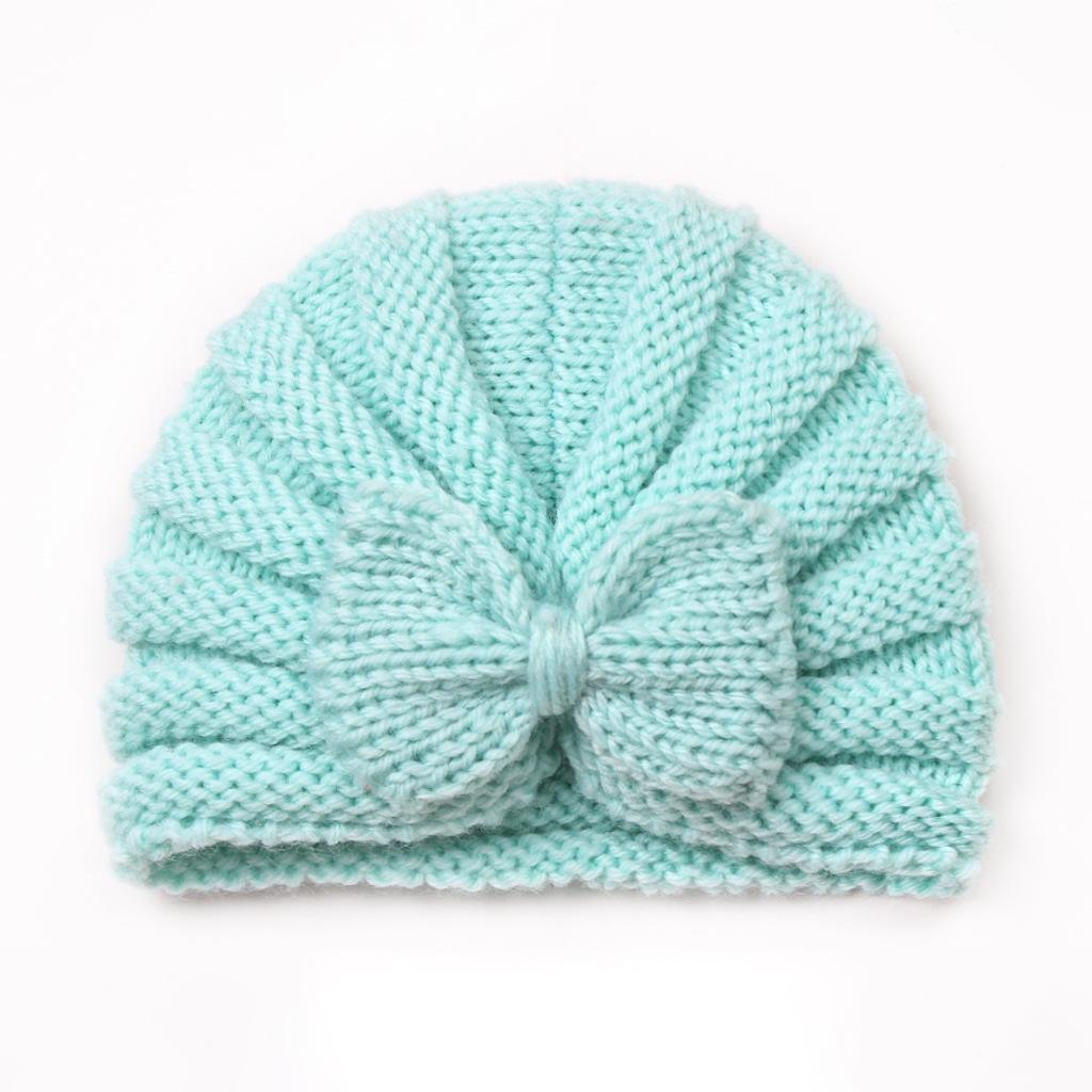 New Autumn/Winter Baby Bow Knitted Wool Hat - European and American Style