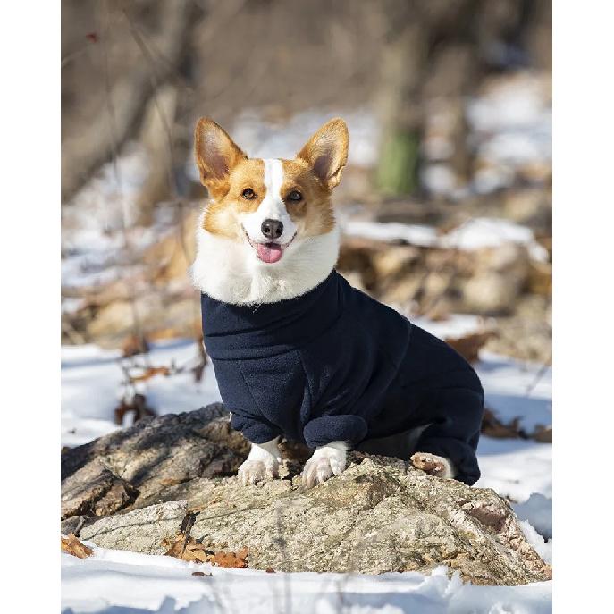 Winter-Overall für Hunde Rückenreißverschluss Warmes Fleece Hunde-Jumpsuit Verstellbar Winddicht Hundekleidung Haustiermantel für männliche weibliche Hunde