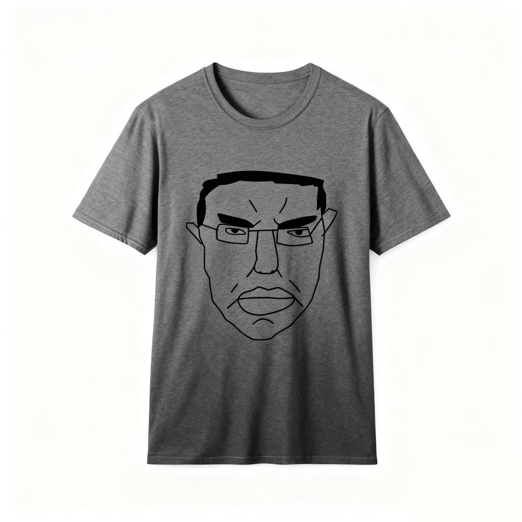 Abstract Style Portrait Trendy T-shirt 2025 Men and Women Cotton Short Sleeved Top Retro T-shirt Unisex Tshirt Art Design Cotton