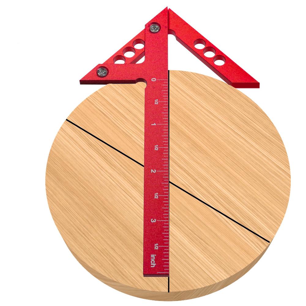 Center Scriber Vertical Line 45 Degrees  Angle Gauge Drawing Circle Gauge Aluminium Alloy Woodworking
