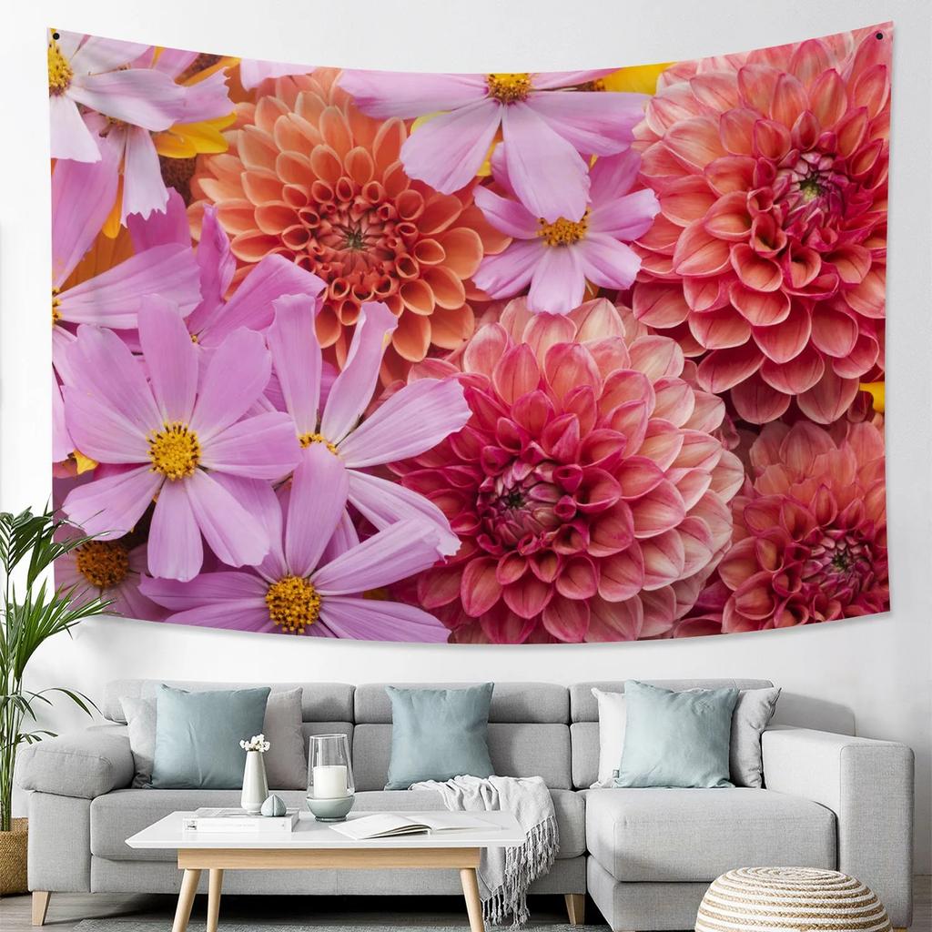 Beautiful Rose Pattern Tapestry Daisy Background Cloth Home Decoration House Living Room Wall Hanging Cloth
