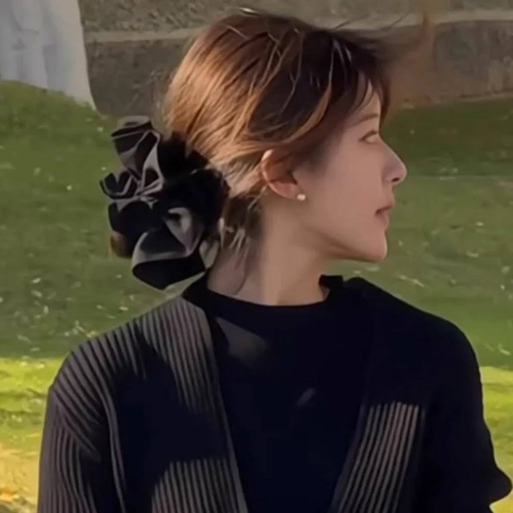 Culoare Solidă Strat Dublu Scrunchies Mari de Păr Bentițe Femei Temperament Coadă de Păr Elastic de Cauciuc Modă Femei Păr de Petrecere