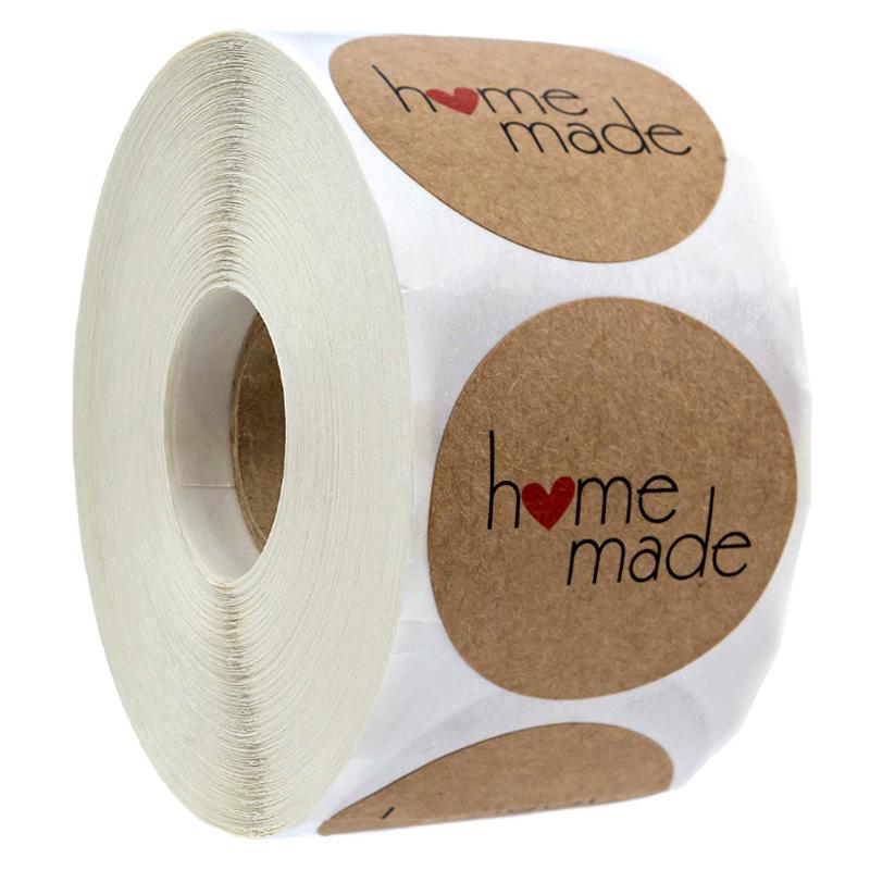 500 Kraft Paper Thank You Sealing Stickers for Handmade Dessert and Cake Gifts