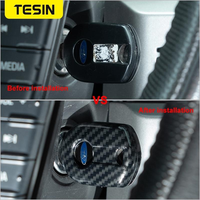 AACU1 TESIN Car Keys Cover For Ford Mustang 2010-2014 Car Key Case Shell Cover Interior Accessories For Ford F150 Raptor 2009-2014