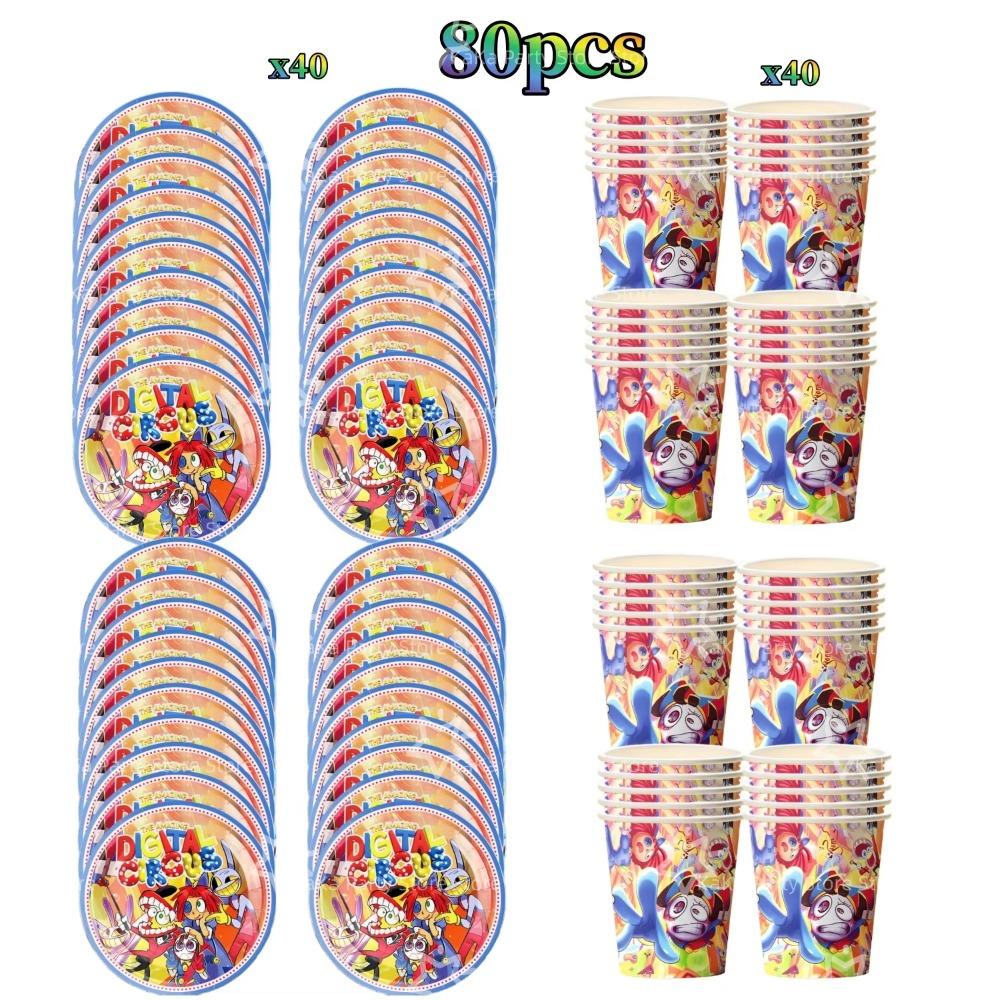 Digitaled Circus Birthday Party Decoration Amazing Tableware Tablecloth Plate Cup Napkin Gift Bags Circus Party Favors Supplies