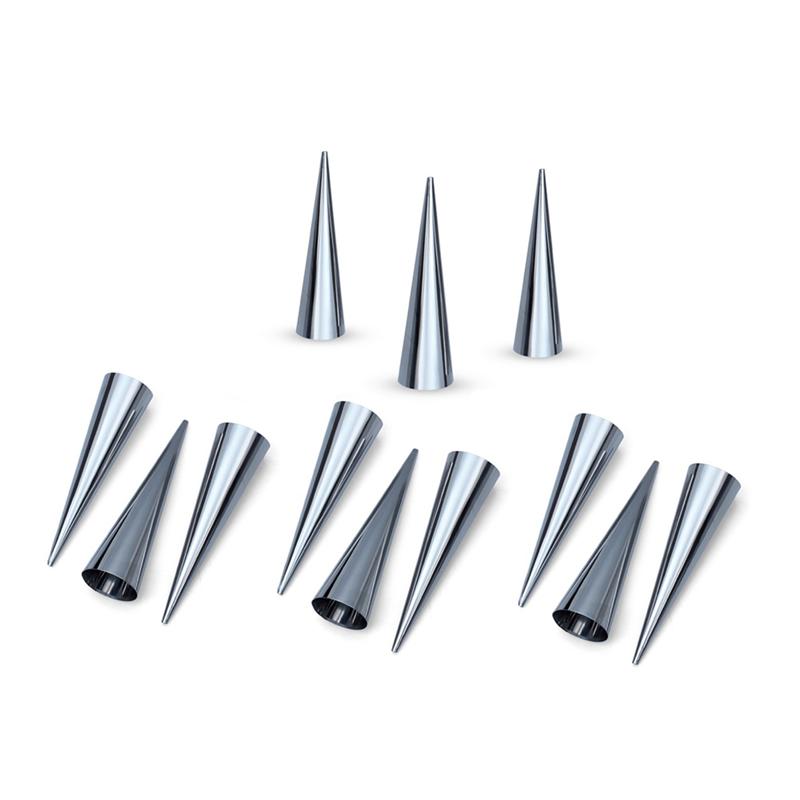 ABBY-Large Conical Stainless Steel Danish Large Spiral Tool Baking Tool Mold Pastry Cream Corner Cake Bread Mold