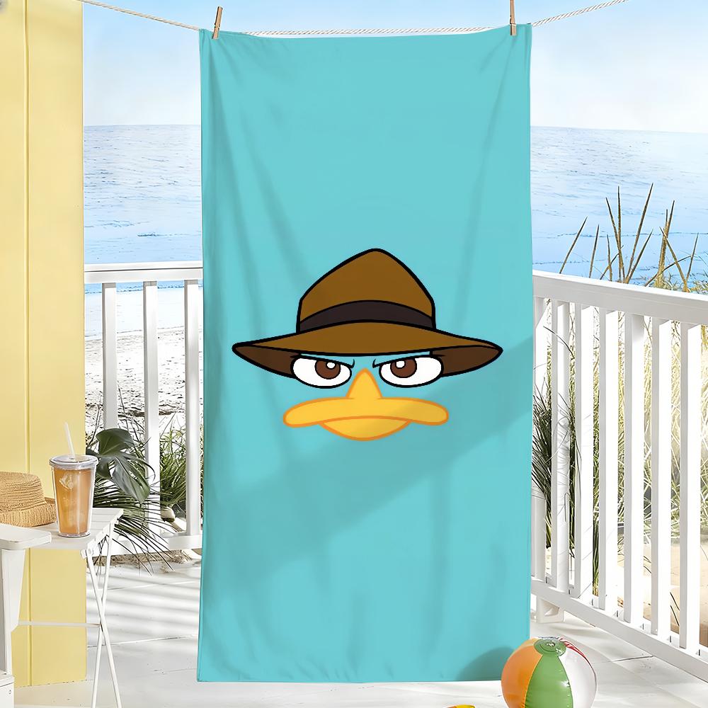 Cartoon P-Phineas and F-Ferb Towel Soft Pool Gift For Travel Gym Shower Camping Quick Dry Sports Large Beach Towels