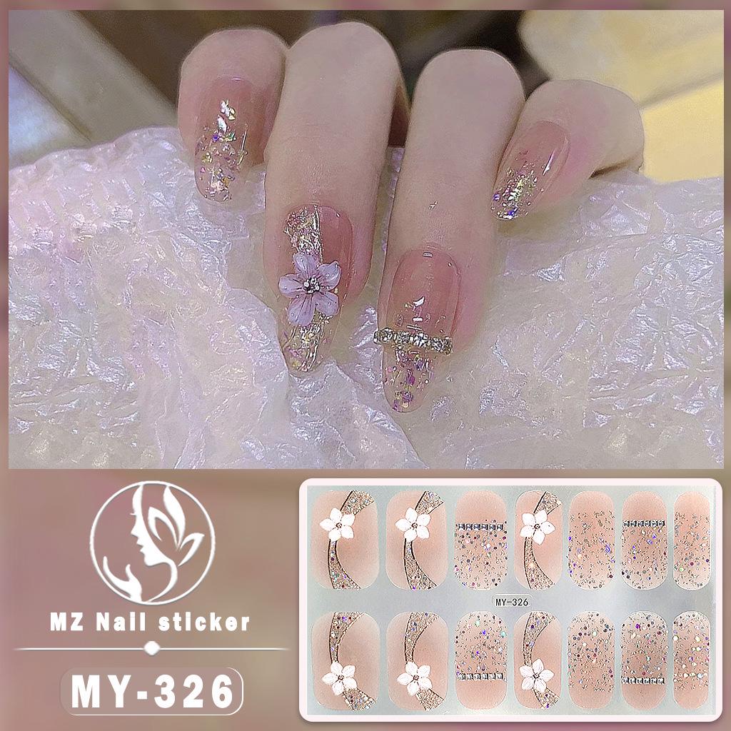 Panda Butterfly 5D No-Bake Nail Stickers - Full Cover, Waterproof, Faux Diamond Design