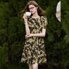 Women's Casual Floral Print Round Neck Midi Dress