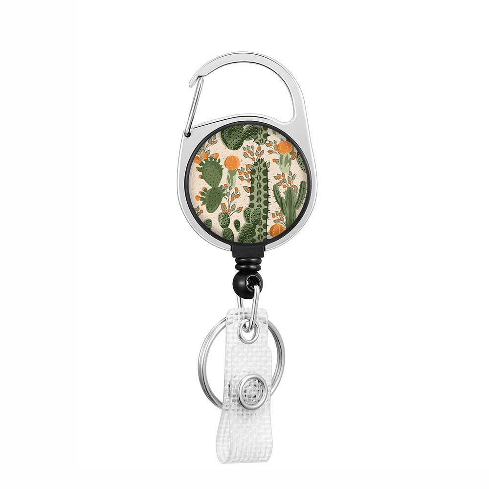 Plant Flowers Clip Lanyards ID Badge Holder Porta Credencial Lanyards Keychain Badge Reel Nurse Retractable Wholesale