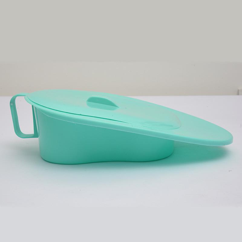 Thickened Green Plastic Commode with Lid & Handle for Pregnant Women - Large Slope Urine Collector for Bedridden Use at Home