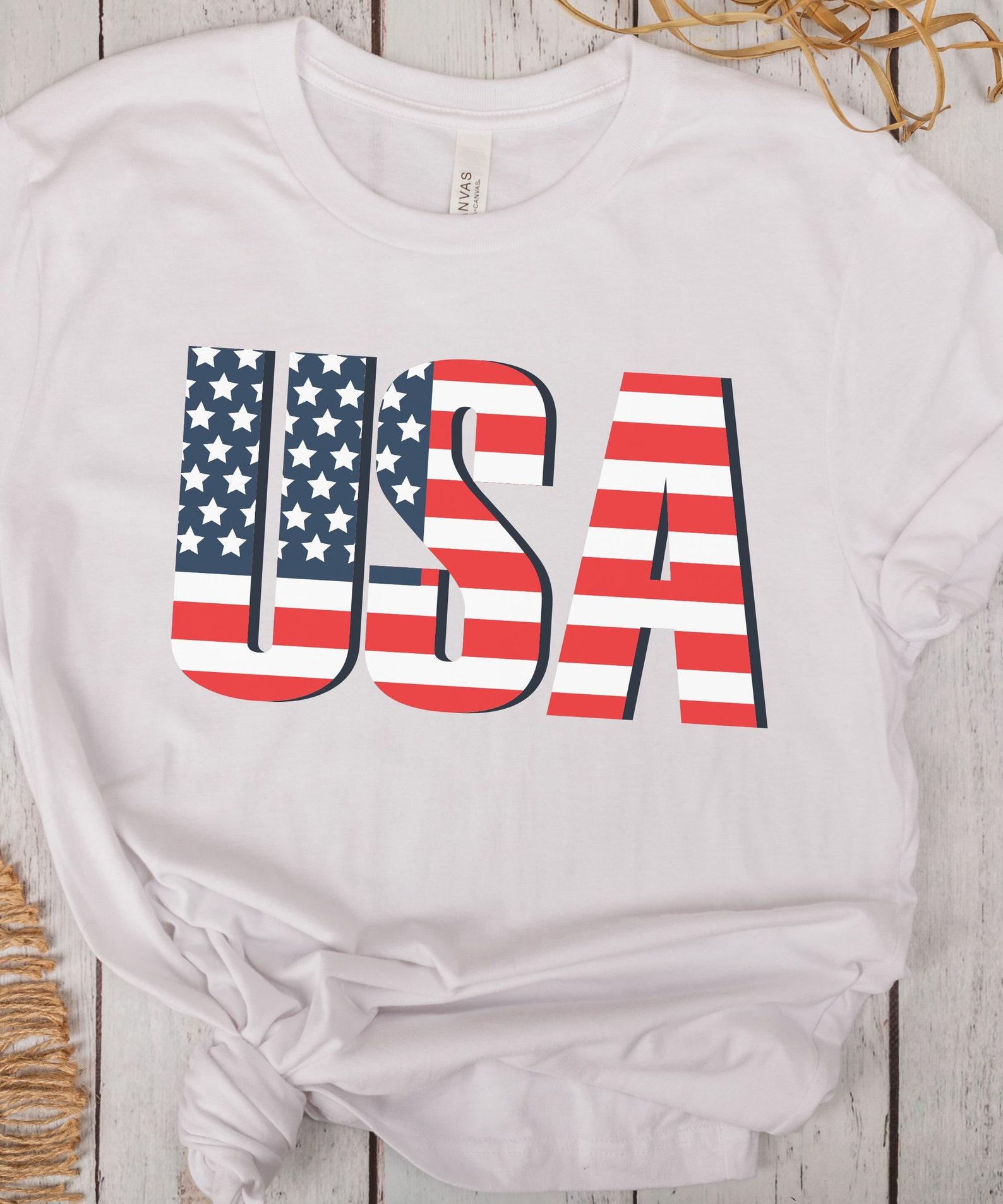USA flag, patriotic shirt, United States of America tshirt, made in USA, USA tshirt M