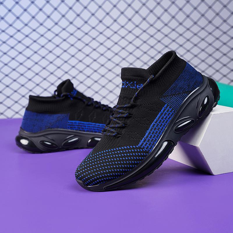 Men's Casual Sports Shoes Men's Foam Shock Absorption Sports Shoes Flying Mesh Breathable Socks Shoes