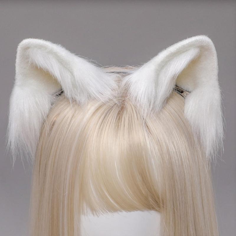 Animal Cosplays Headband Furry Ears Hair Accessories Hair Clip for Women Girls