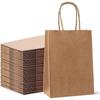 25pcs Kraft Paper Bags for Gifts, Food & Sweets, Strong Carrier Bags with Twisted Handles, Gift Bags for Kid Parties, Weddings, 27x21x11cm