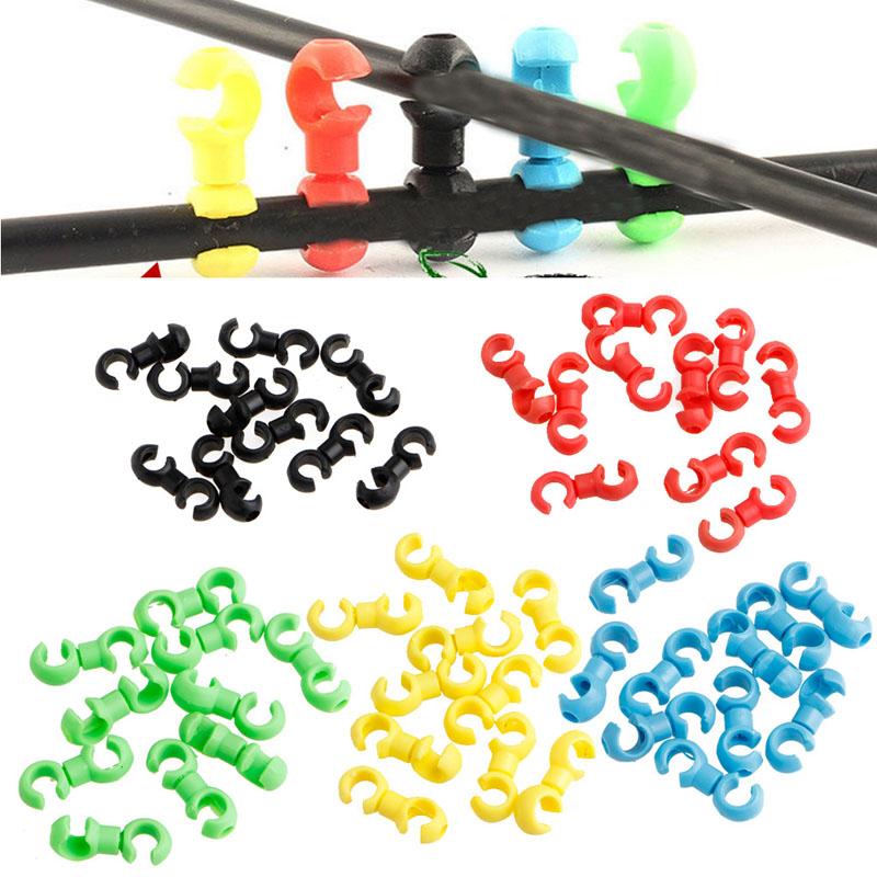 10Pz/Set Fibbia a S Clip per Cavo Freno Deragliatore Bicicletta Anello di Chiusura Rotante Clip per Cavo Freno MTB