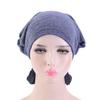 Women Summer Beanies Cap Solid Color Turban Hat Elastic Pre-Cross Chemo Covers Caps Muslim Headwraps Windproof Bandanas
