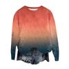 Women's Fashion Round Neck Pullover Top Long Sleeve Tee Printed Sweatshirt