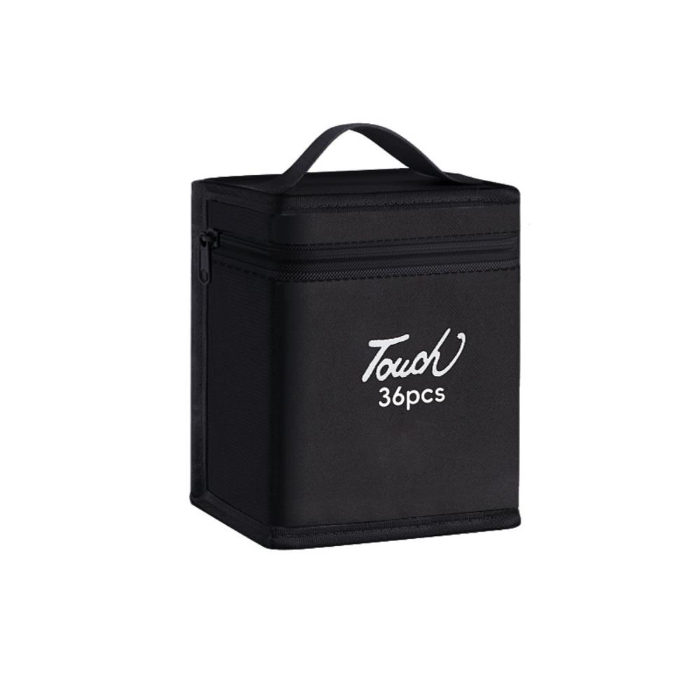 Black Color Marker Pens Storage Bag Massive Storage Zippered Closure Art Markers Organizer Handbag Style Functional Storage