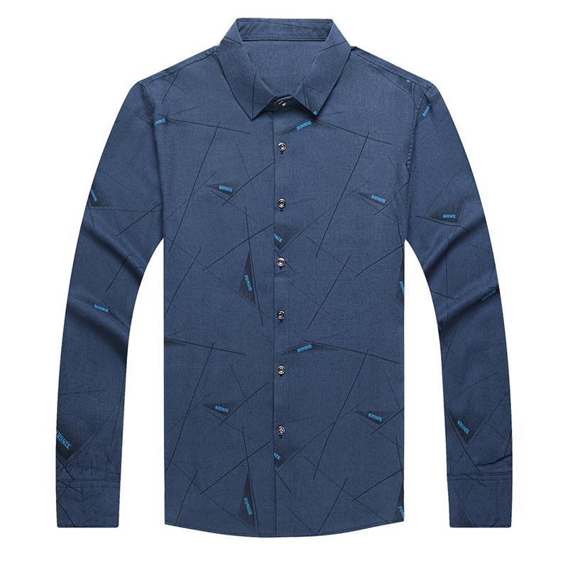 Осенняя новая мужская рубашка Daddy с длинными рукавами 40 и 50 для людей среднего — фото 4