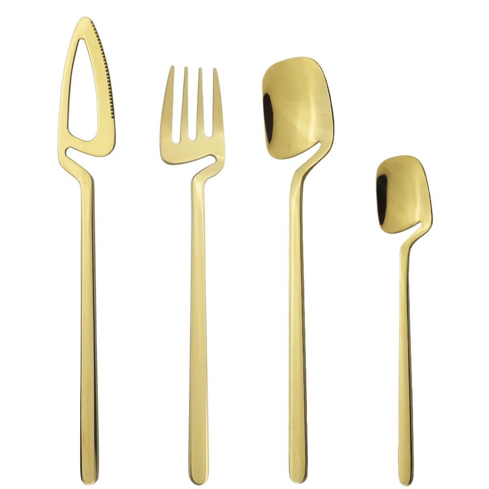 Purple Dinnerware Set 18/10 Stainless Steel Tableware Cutlery Set Knives Forks Coffee Spoons Party Home Kitchen Silverware Set