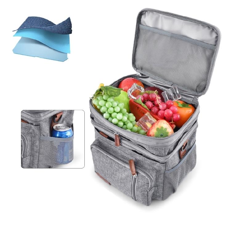 Multipurpose Insulated Food Carriers Bag Double EVA Thermal Lining Adjustable Shoulder Straps Spacious Waterproof Design For Beach Camping
