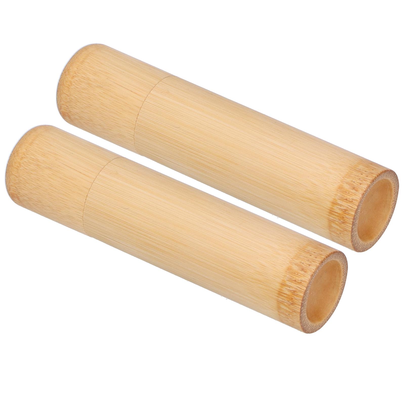 

2Pcs EcoFriendly Bamboo Tube Portable Tea Storage Cylinder Mini Round Spices Storage Jar