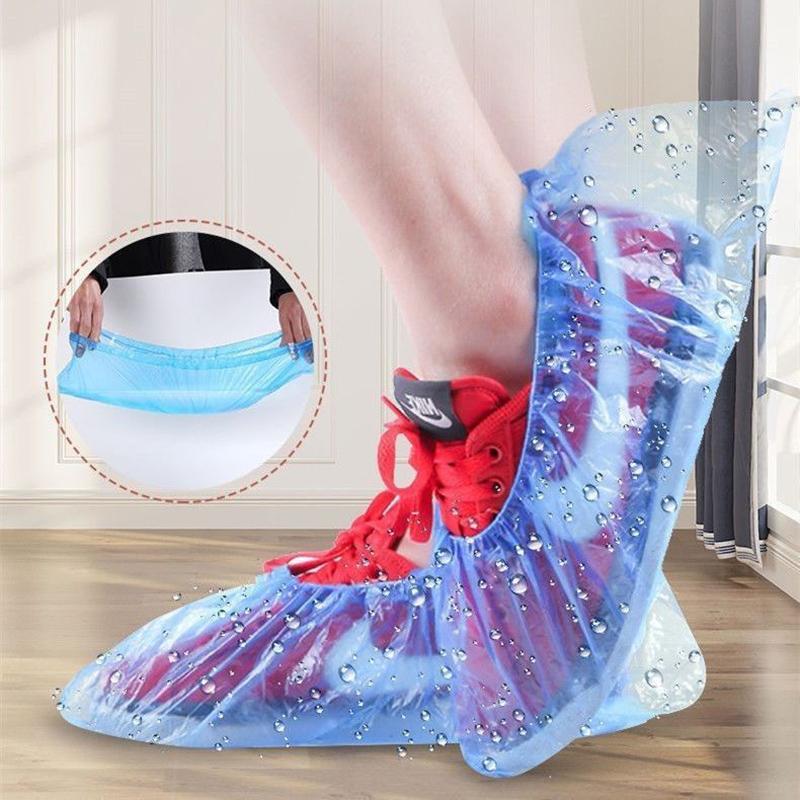 Portable Disposable Plastic Boot Cover, Anti Slip, Wear-Resistant, Waterproof, Mud Proof, Rainproof Shoe Cover