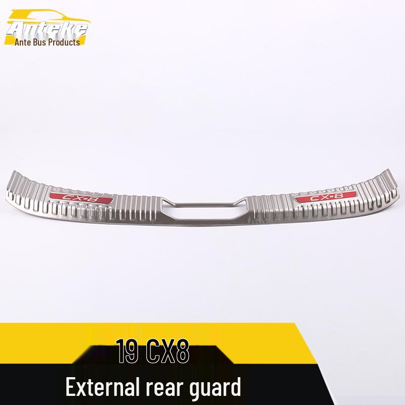 19 CX8 Rear Guard Plate Sequin & Tailgate Trunk Protection Pedal, Stainless Steel Modification Accessory