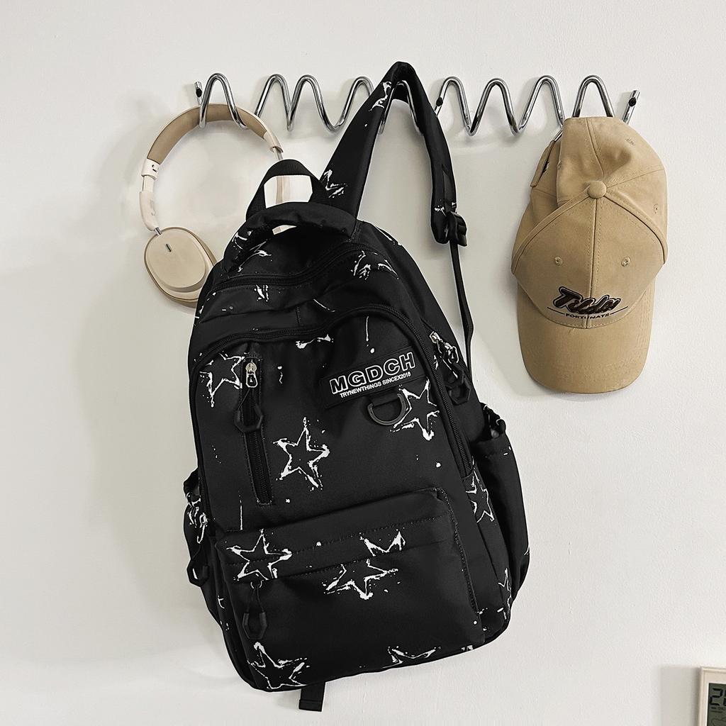 Schoolbag new ins style high value backpack printing junior high school student schoolbag male college style travel trendy cool backpack
