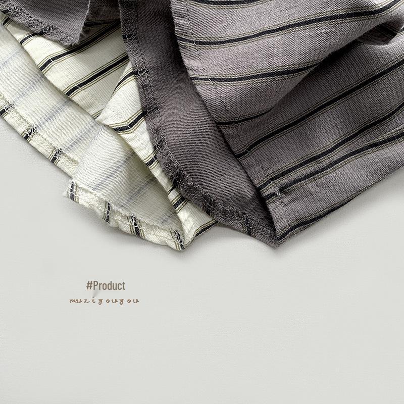 Trendy Kids' Summer Striped Shirt - Unisex Japanese Korean Style Short Sleeve Top