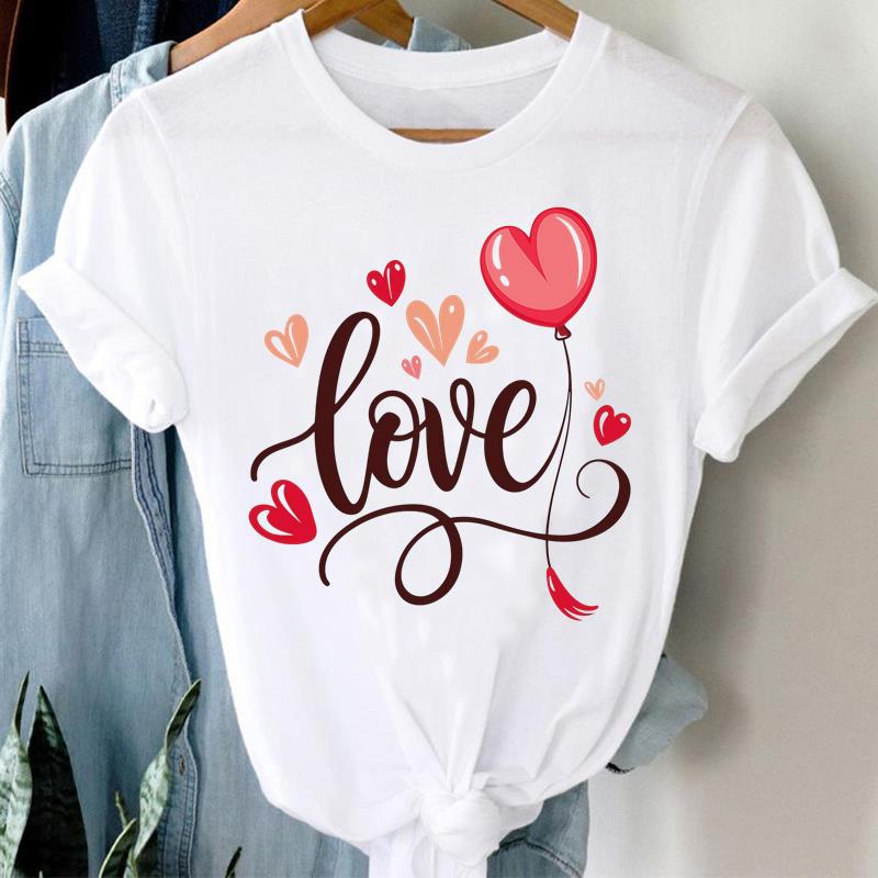 (Asian Size) Tee sweet letter cute Graphic T Shirt Fashion Women Clothing Casual Lady Female Top spring summer Printed Short Sleeve T-shirts
