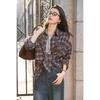 Mocana Women's Vintage Plaid Long Sleeve Shirt