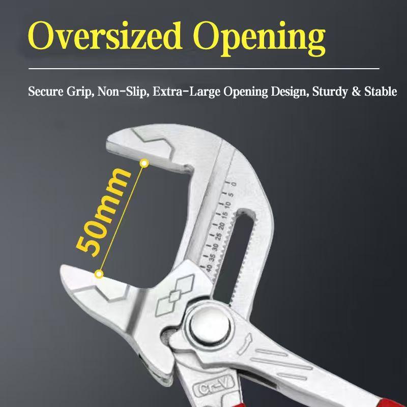 10‘’ Multifunctional Adjustable Wrench Press Pliers Eagle Beak Water Pipe Pliers Clamp Large Opening Plumbing Household Tools