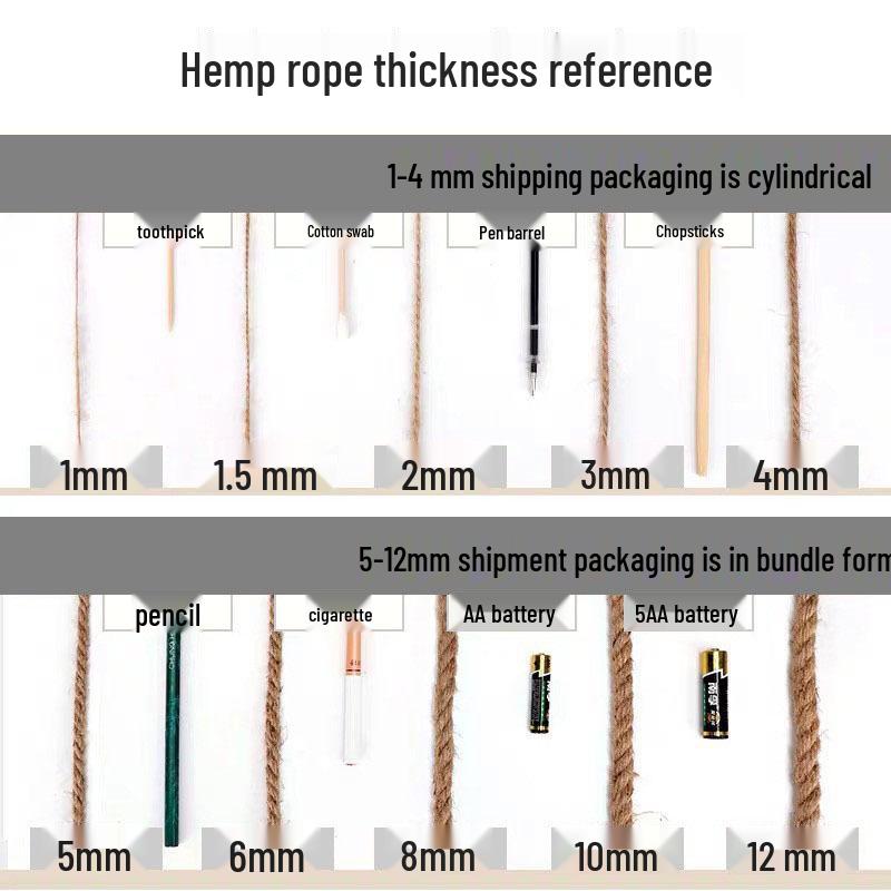 Natural Coarse Jute Rope for DIY Projects, Binding, and Retro-Style Ornaments