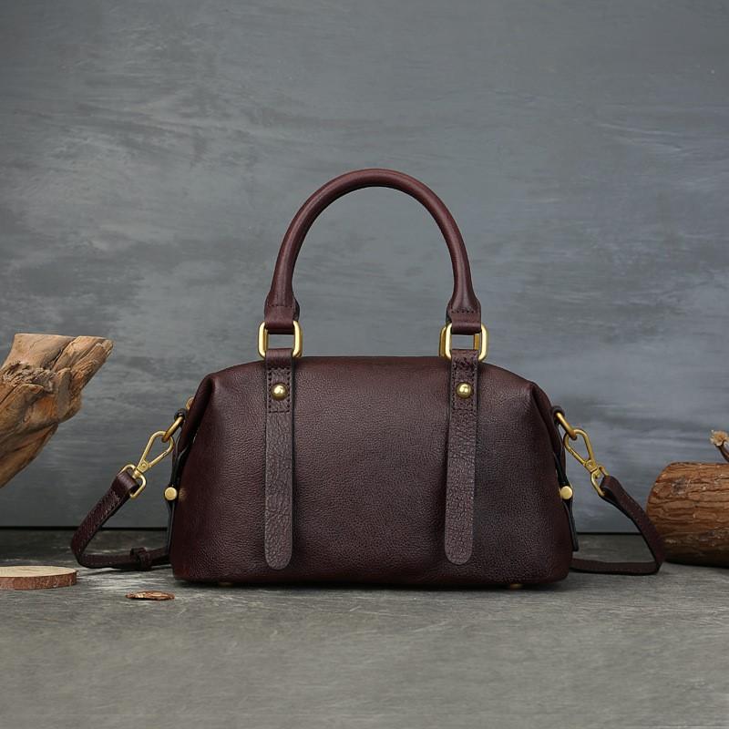 Johnature Women's Handbag Genuine Leather Retro Large Capacity Pillow Bag Commuting Versatile Cowhide Shoulder Bags