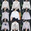 Girls' White Long Sleeve Lace Shirt - Spring/Autumn Class Uniform, Performance Costume.
