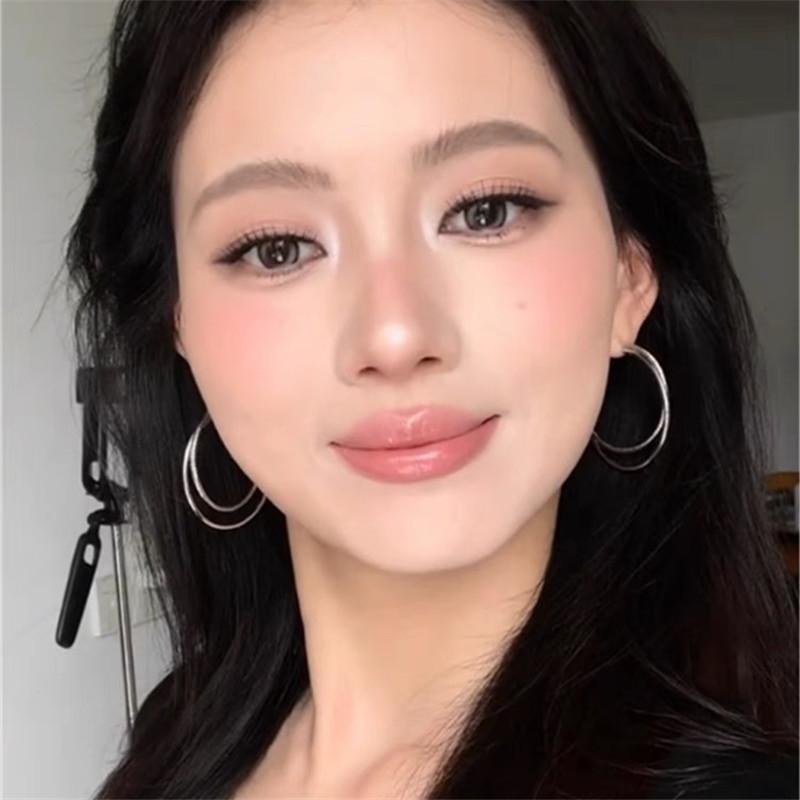 Zoozmini simple cold style double circle large earrings feminine high-end design earrings hot girl versatile earrings