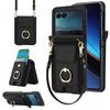 Etui ochronne crossbody Samsung Z Flip7/6/5 z przegródką na karty i składaną podstawką pierścieniową