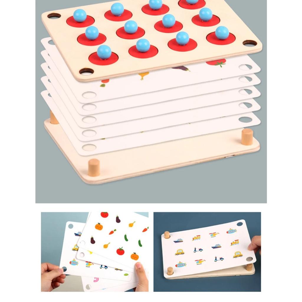 Baby Wooden  Memory Match Chess Montessori Game Kids Party Game Wooden Educational Toy Interaction Game Ability Toy for Children