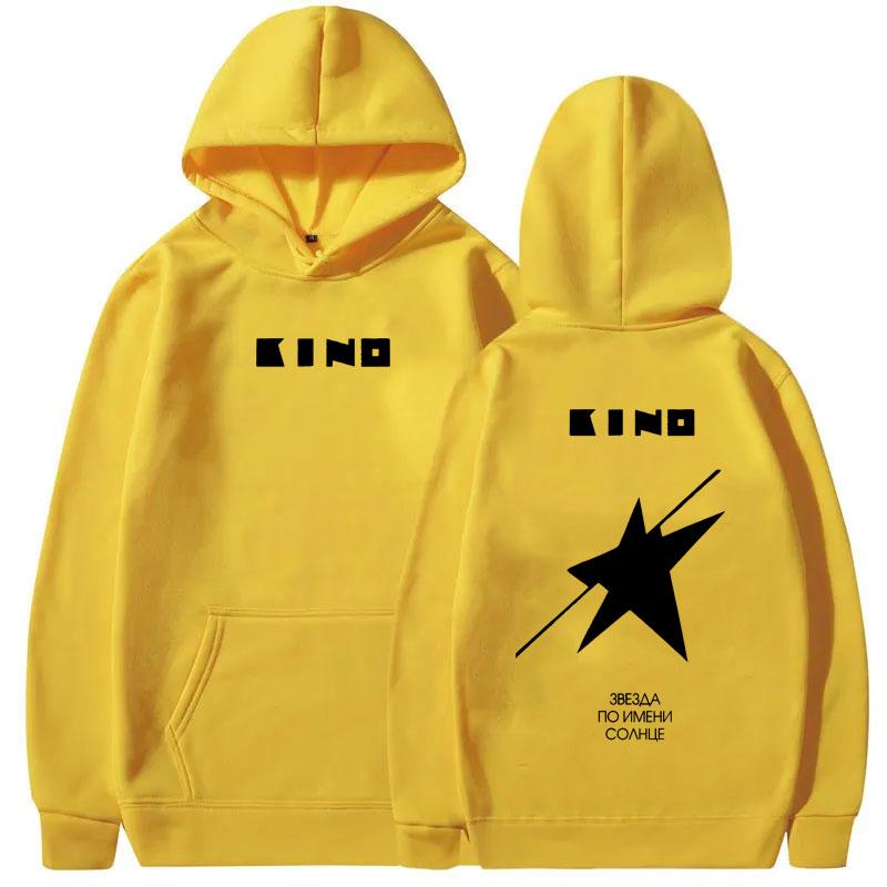 Legendary Russia Rock Band Viktor Tsoi Kino A Star Named Sun Album Logo Print Hoodie Men Women Vintage Oversized Pullover